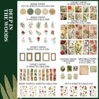 "Deep in the Woods botanical paper - forest flora and fauna illustrations"