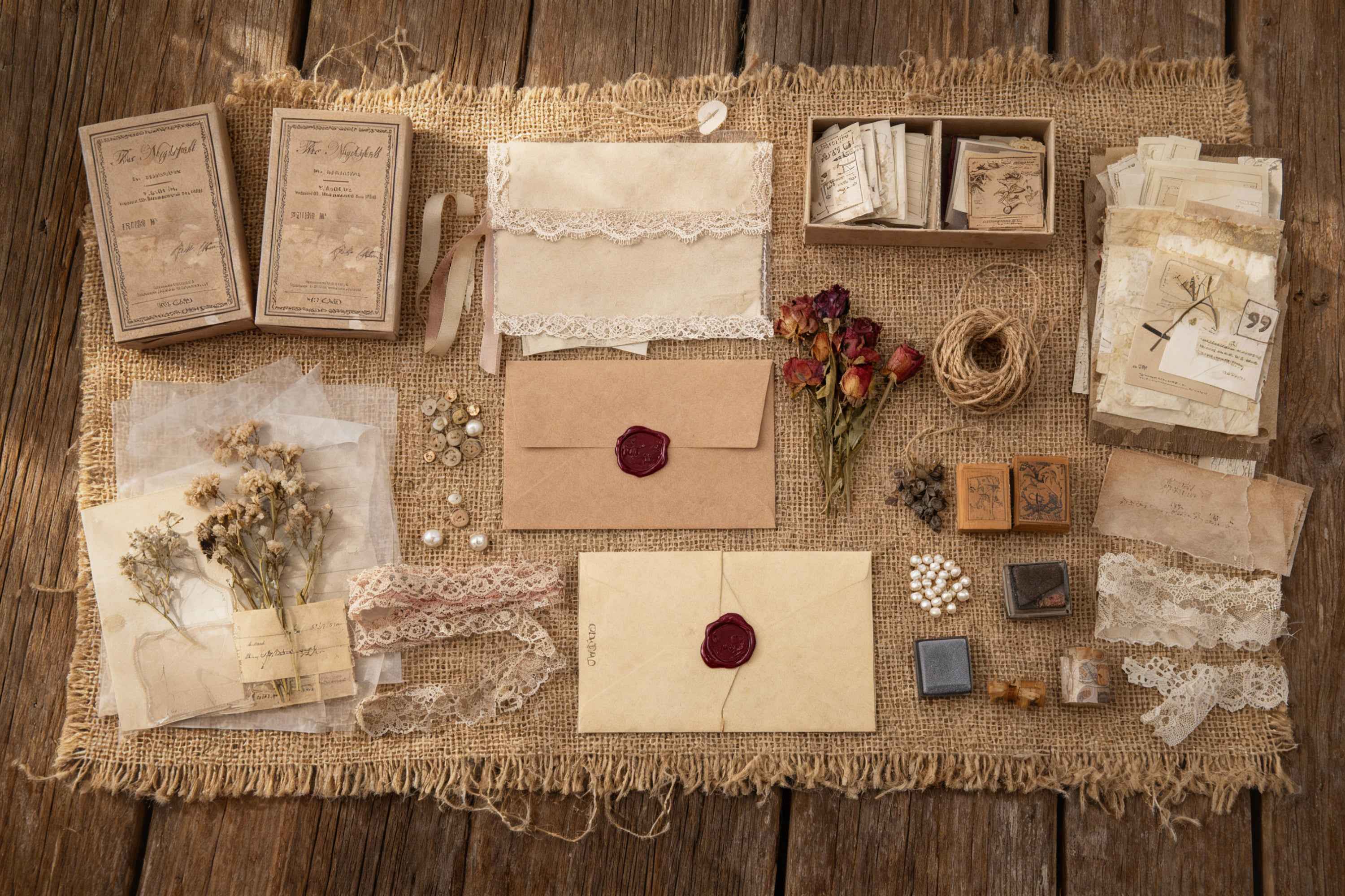"Premium vintage-inspired stationery collection featuring decorative stickers and washi tapes"
