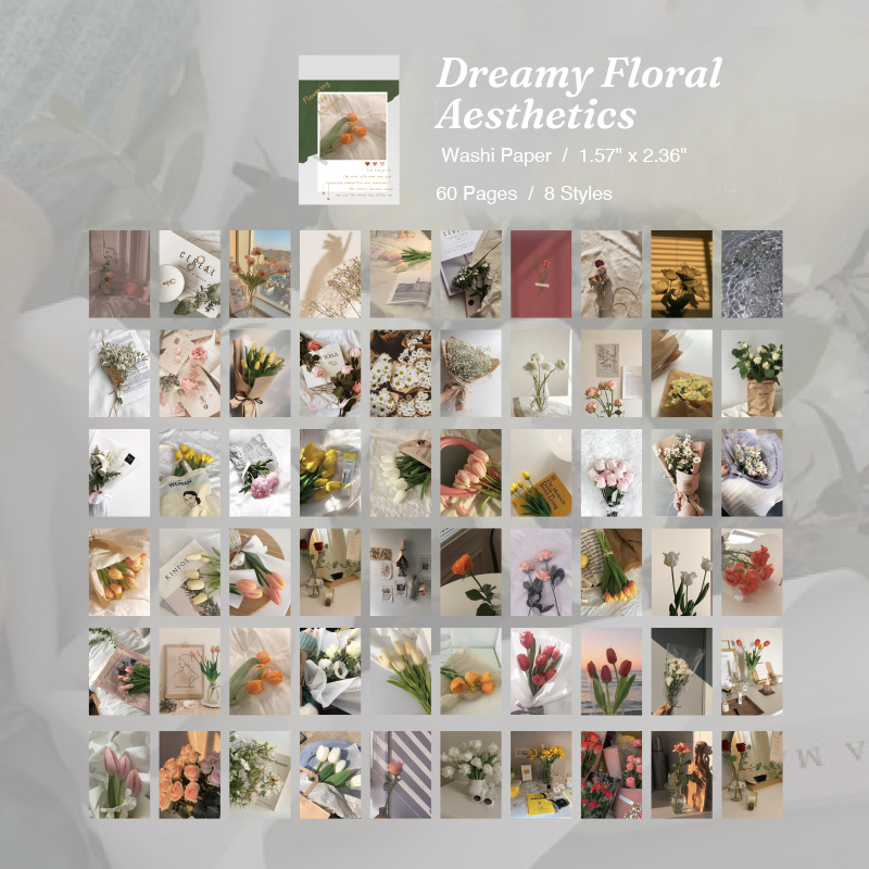 Dreamy floral aesthetics mini washi sticker book