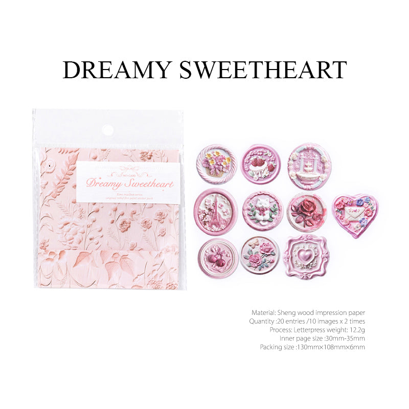 Dreamy Sweetheart vintage floral wax seal sticker - romantic pink design