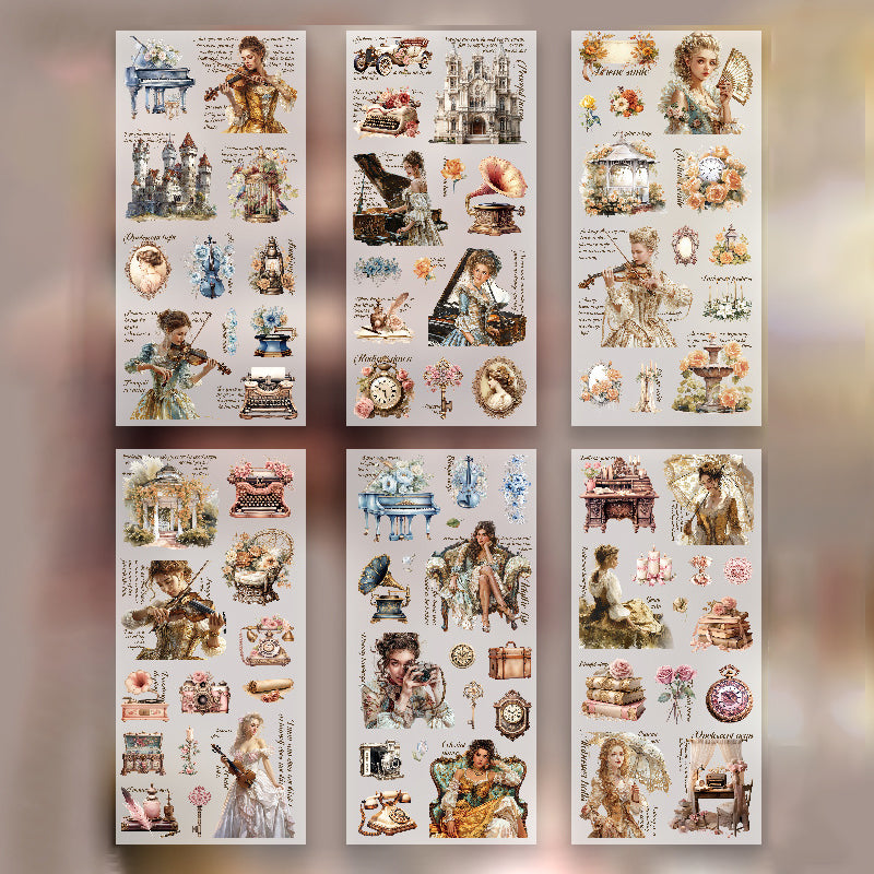 vintage time pet transfer stickers echoes of yesterday victorian ladies architecture rub on sheet