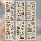 vintage time pet transfer stickers echoes of the past deep teal classic scenes rub on sheet