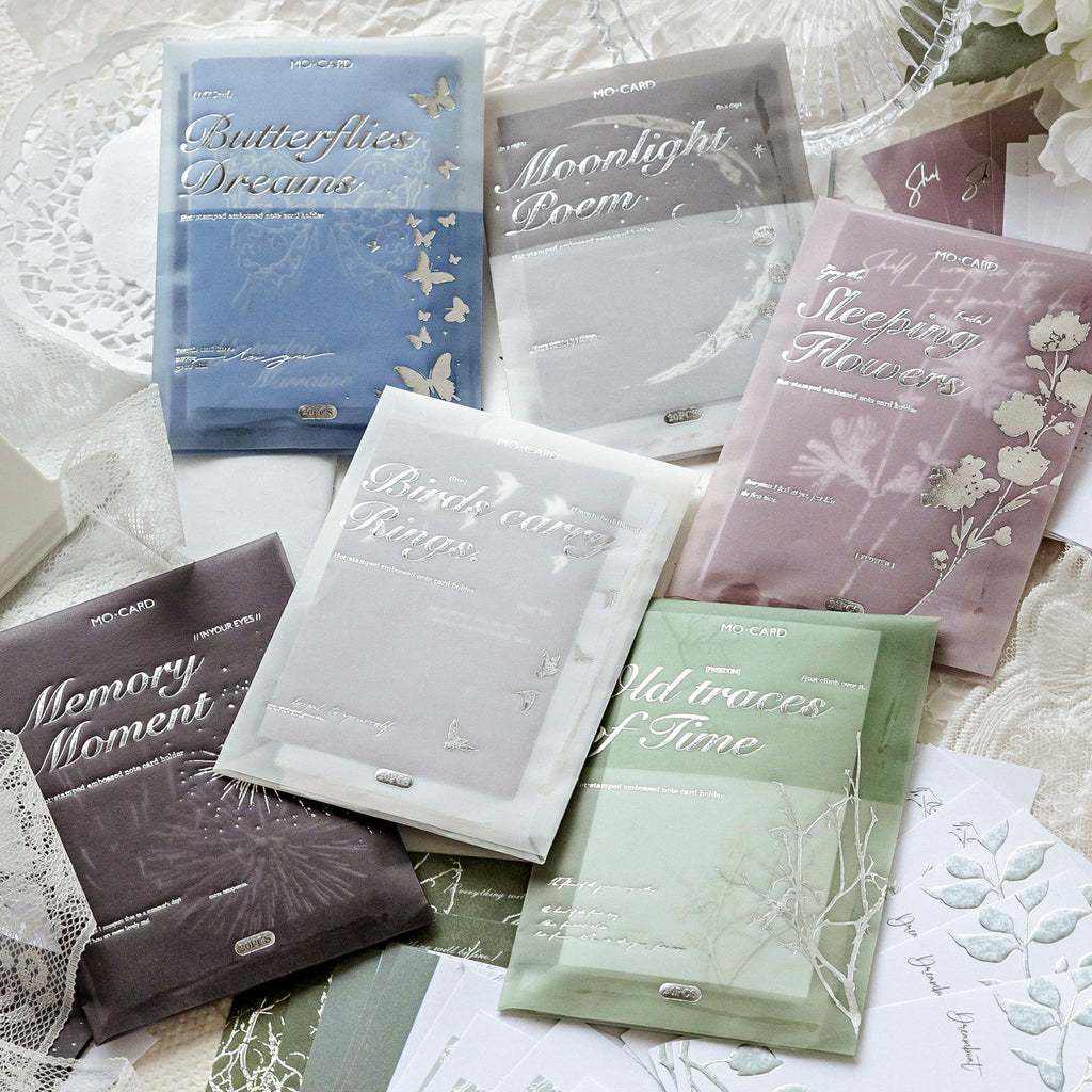 Elegant ephemera pack with silver foil stamping and relief embossing - 20 pieces
