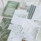 Silver foil ephemera collection showing all 6 elegant design options