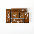 Elegant fingertip magic aesthetic hand drawn rubber stamp set