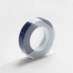 Blue embossing tape refill roll for manual label makers
