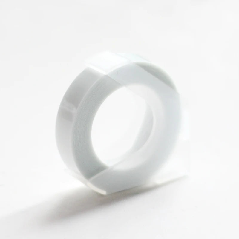 Clear white embossing tape refill roll for manual label makers