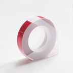 Red embossing tape refill roll for manual label makers