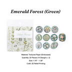 Green plant and botanical wax seal stickers 3D embossed for nature journal