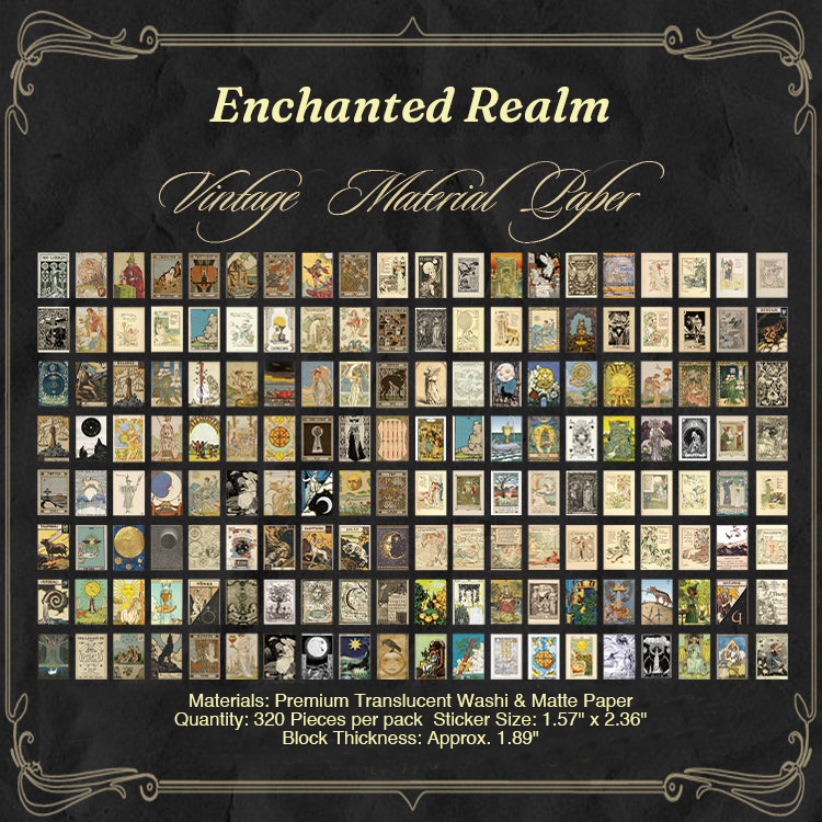 Enchanted realm mystic nature vintage stickers for junk journal