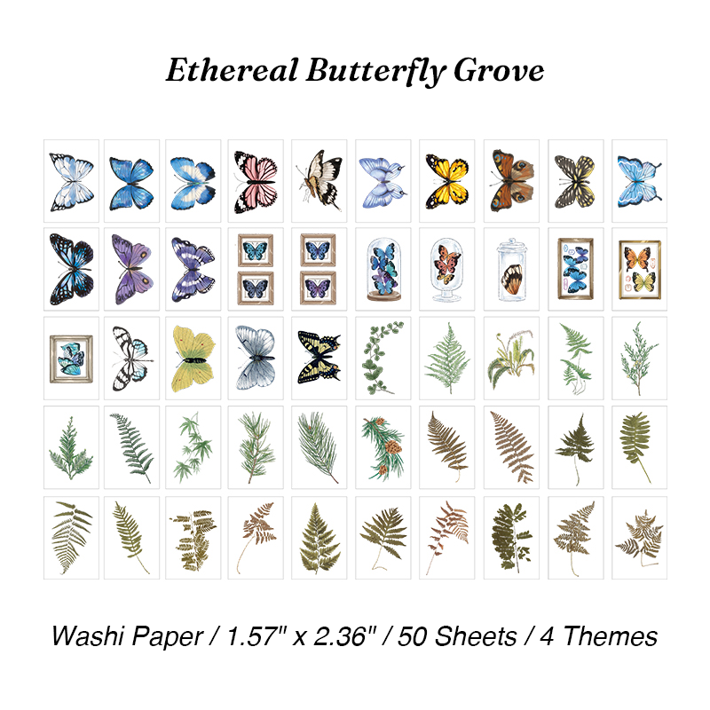 Ethereal butterfly grove vintage aesthetic washi sticker book