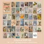 Vintage ethereal still life oil painting magic book stickers for art journaling