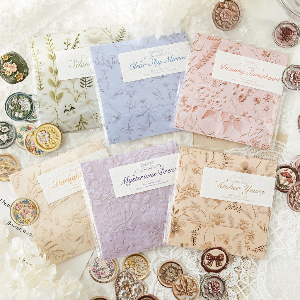 European vintage floral wax seal stickers collection - waterproof decorative seals