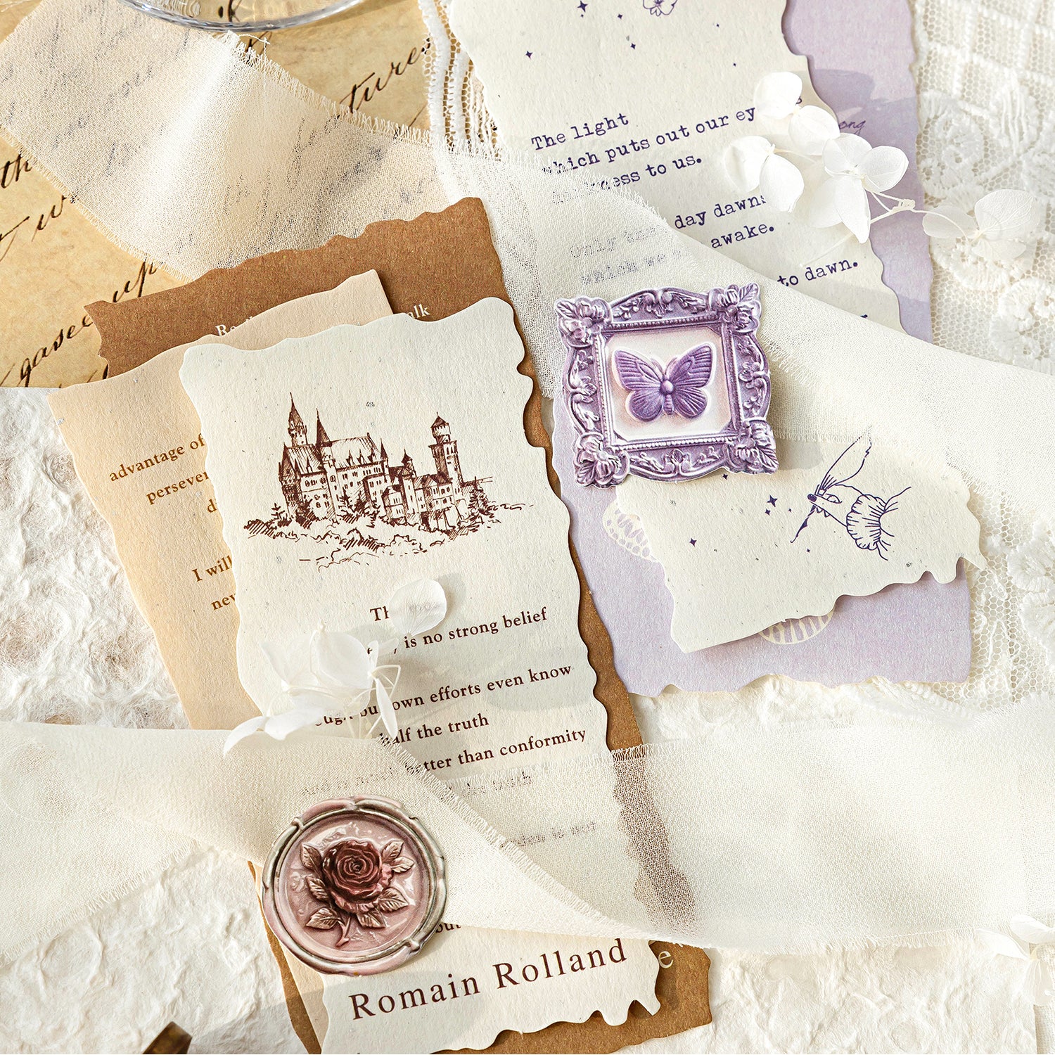 European vintage wax seal stickers variety pack - 24 pieces assorted designs