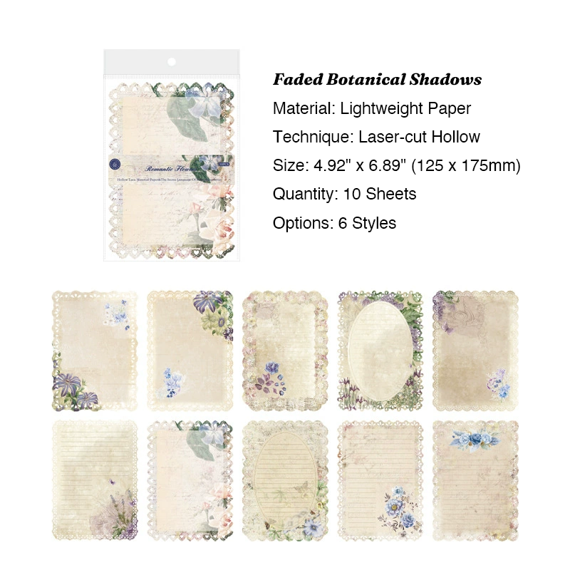 Faded botanical shadows vintage scrapbooking lace frames