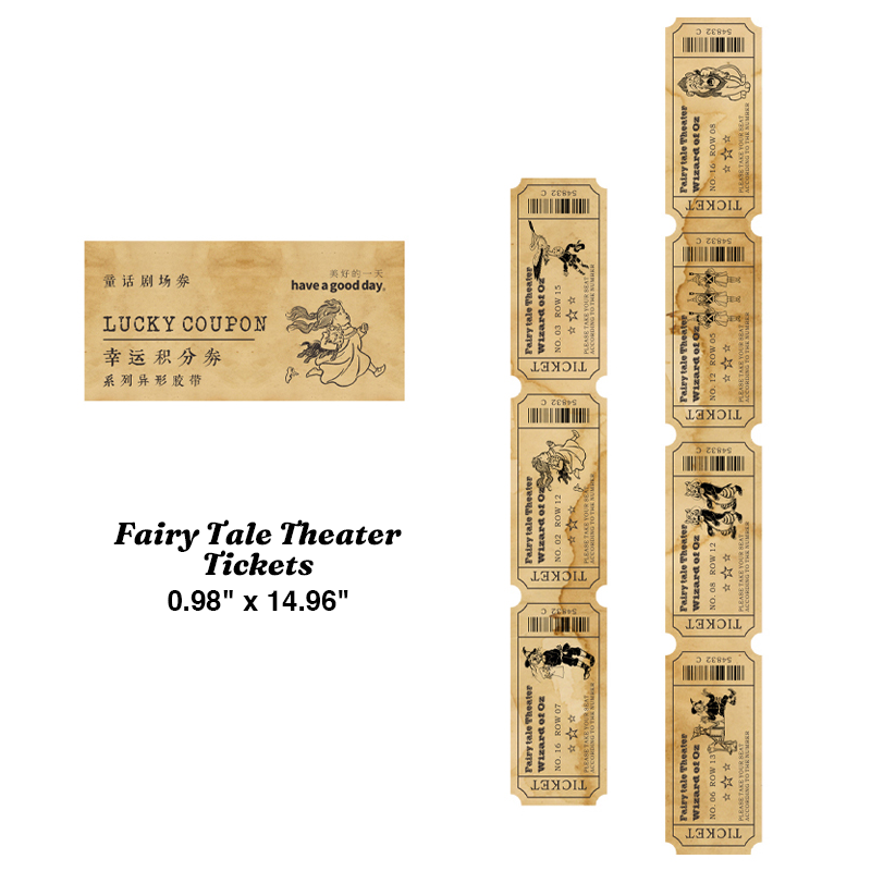 Fairy tale theater tickets vintage washi roll