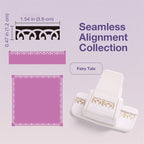 White border punch with fairy tale arch pattern cut sample and seamless alignment guide