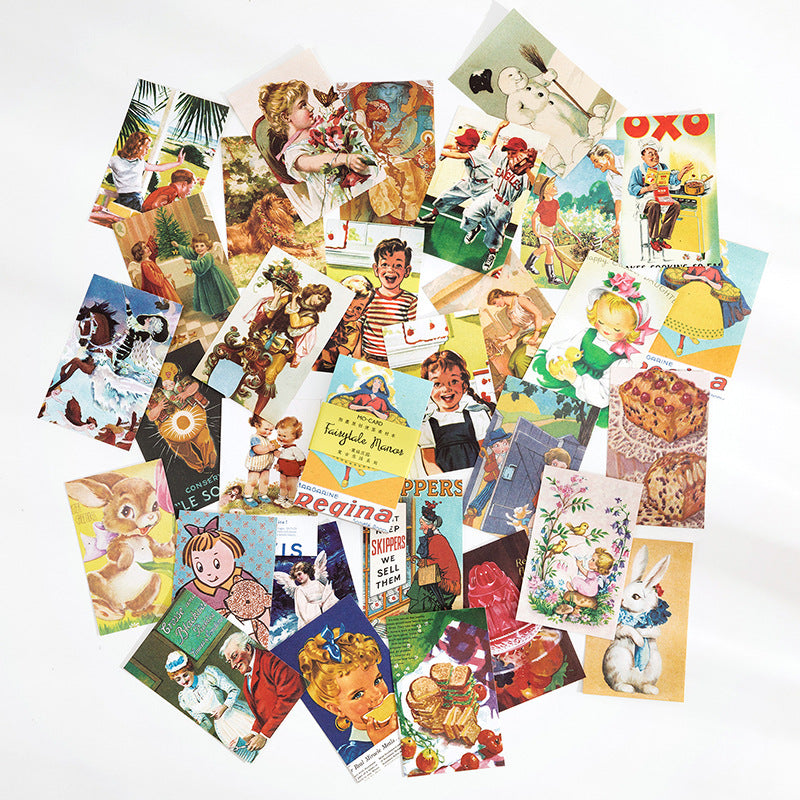 Fairy Tale Manor theme — pile of storybook scene papers 