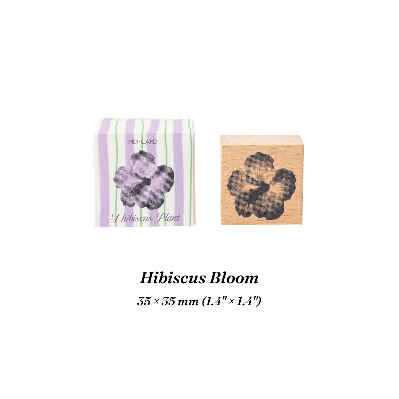 Hibiscus Bloom beech wood journal stamp with stamped flower impression