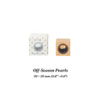 Off-Season Pearls beech wood journal stamp with stamped pearl impression