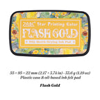 Flash Gold Star Printing oil-based ink pad in floral case