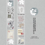 Flower Shadow Leaves White Space pattern - matte PET washi tape 36mm x 2m