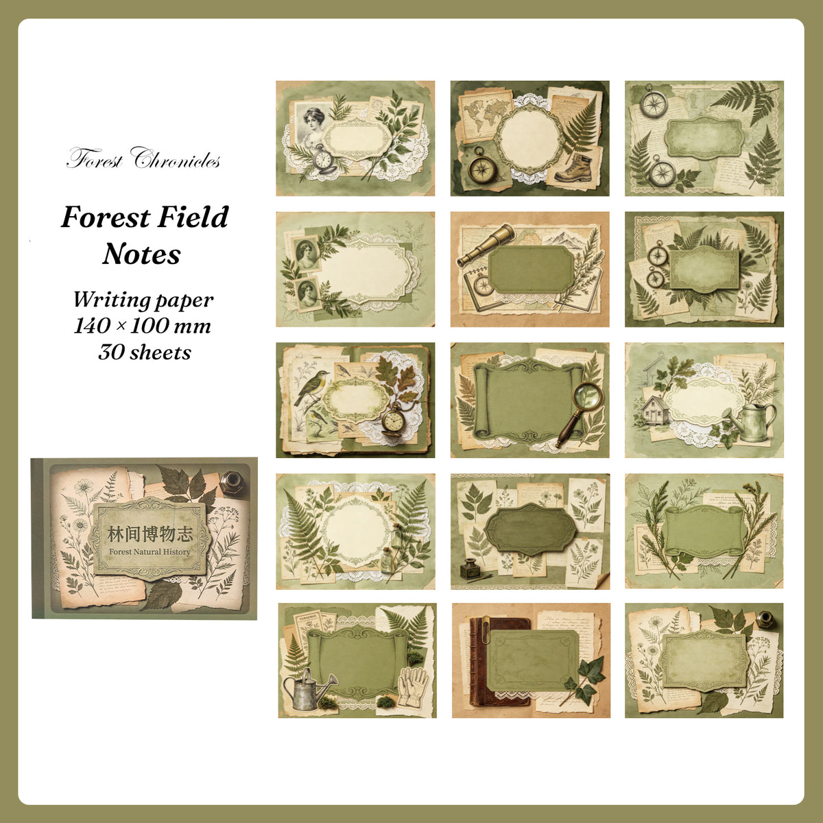 Forest Field Notes — 15 botanical and nature study designs