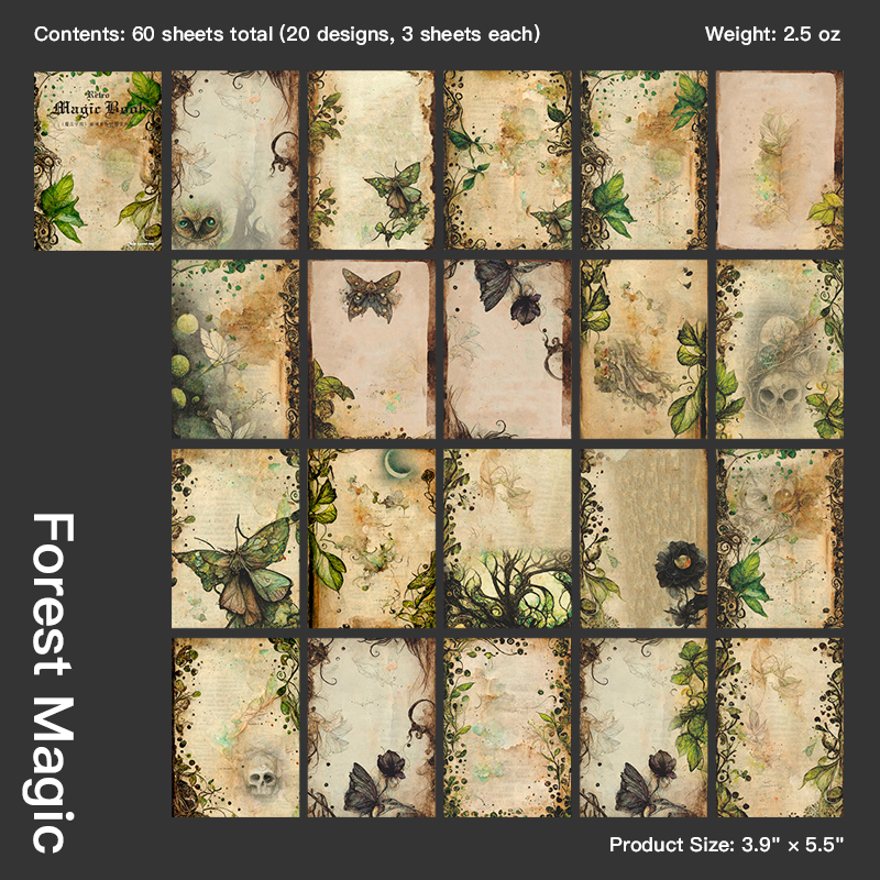 Magic Academy Collection - Forest Magic Mystical Vintage Paper Design