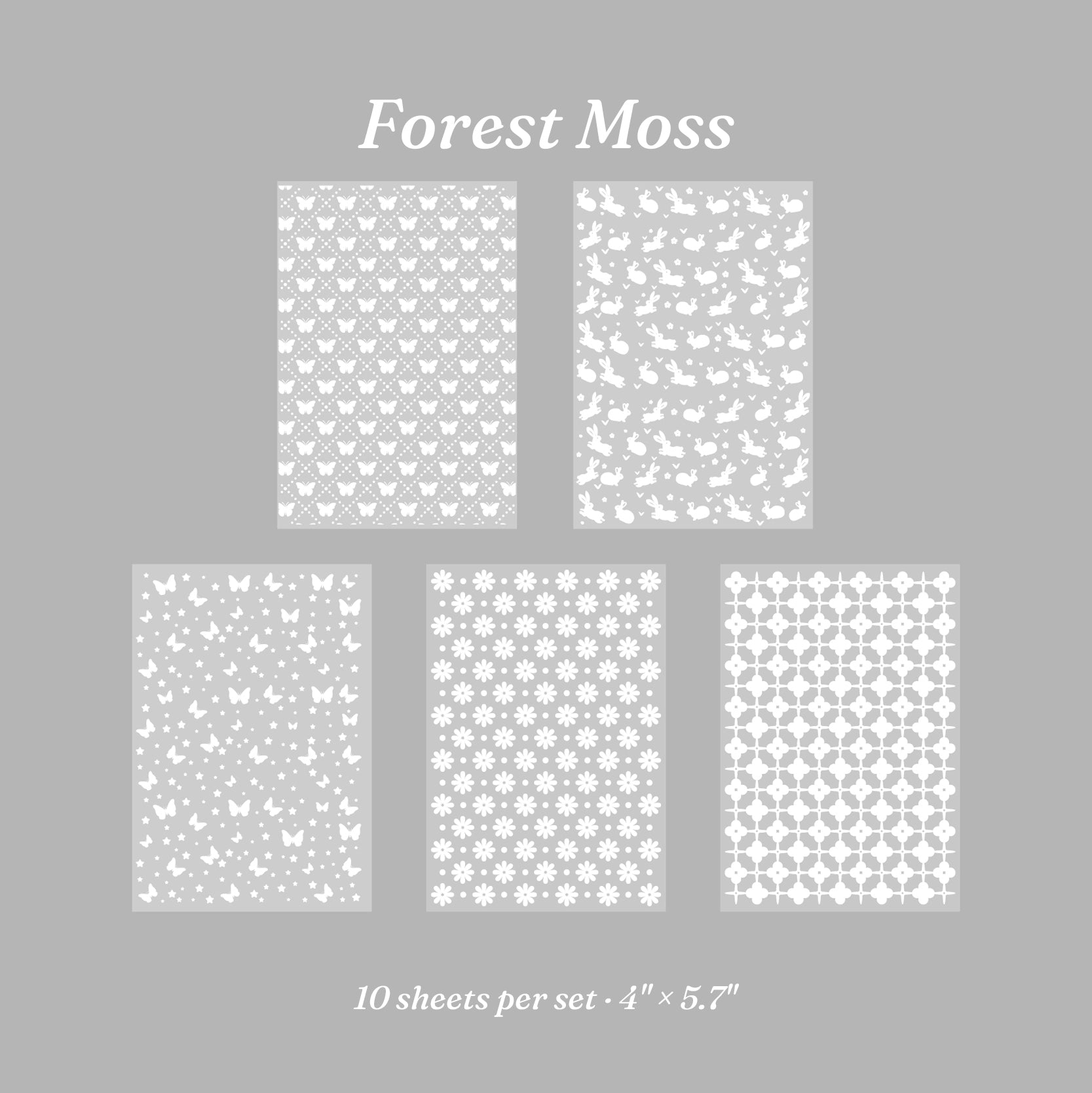 Green-toned embossed vellum paper leaf relief pattern translucent journal spread overlays