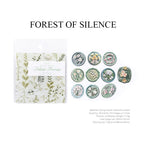 Forest of Silence vintage floral wax seal sticker - nature-inspired green design