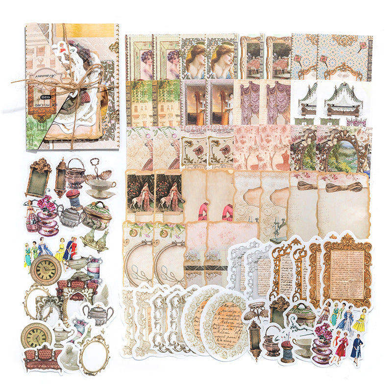 French Romance wing — full layout of Parisian vintage stickers