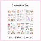 Frosting Fairy Tale PET sticker pack with 6 die-cut sheets