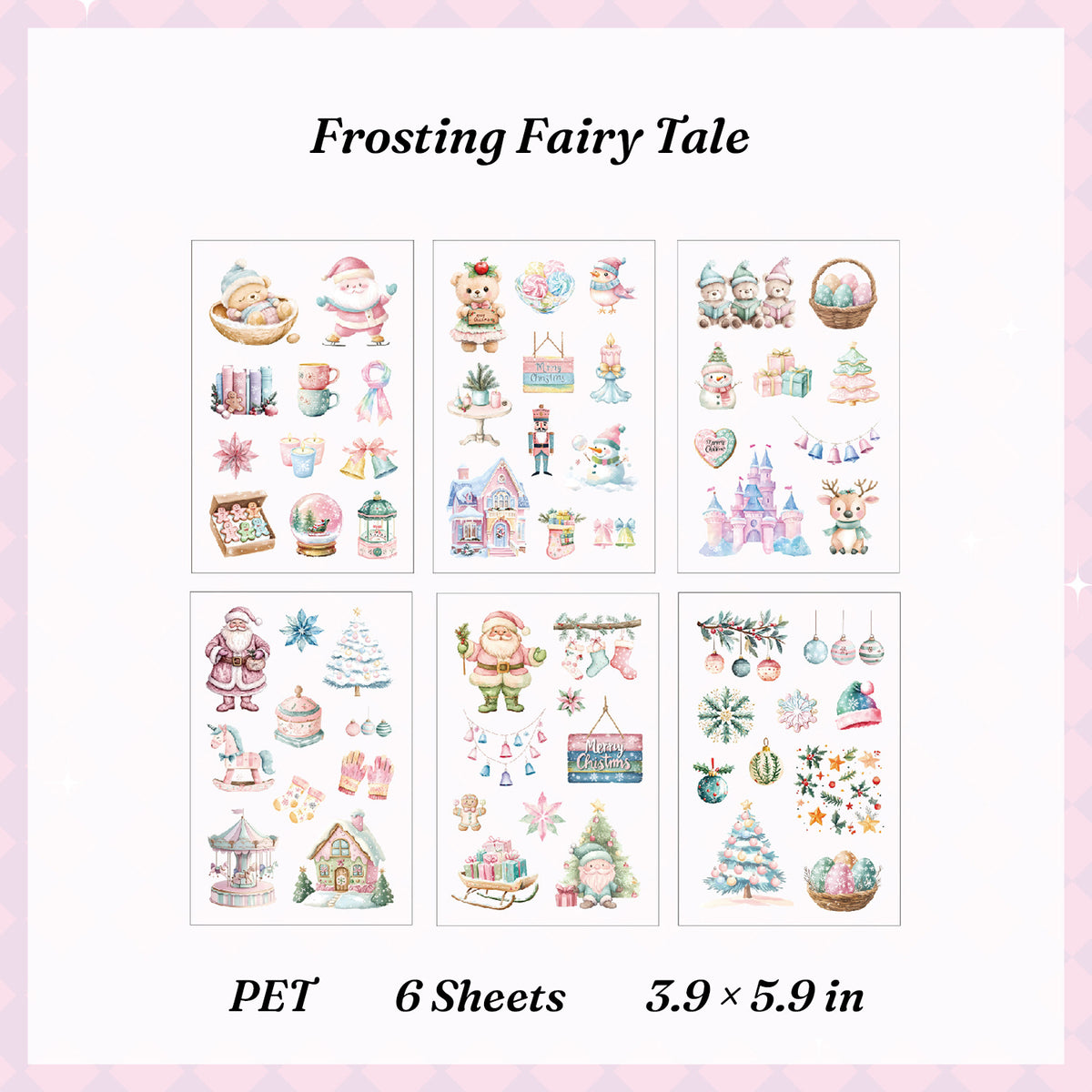 Frosting Fairy Tale PET sticker pack with 6 die-cut sheets