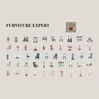 Furniture expert vintage stickers - retro home decor theme