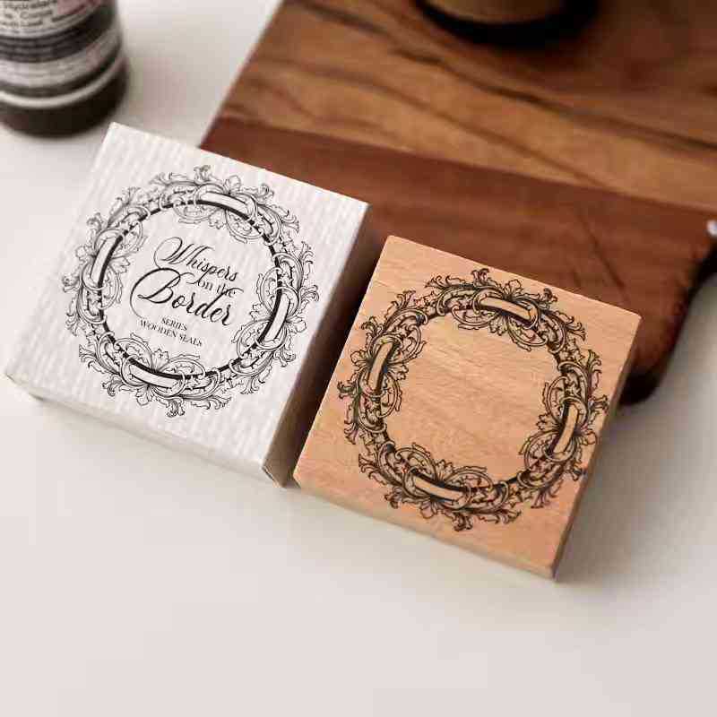 garden scene wooden stamp vintage wooden frame border whispers of the border journaling stamp