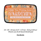 Gardenia Star Printing oil-based ink pad in floral case