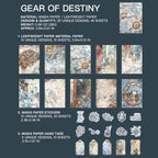  "Gear of Destiny steampunk vintage sticker with mechanical gear design for mixed media projects"