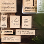 Vintage Text Rubber Stamp Set — English Short Phrases