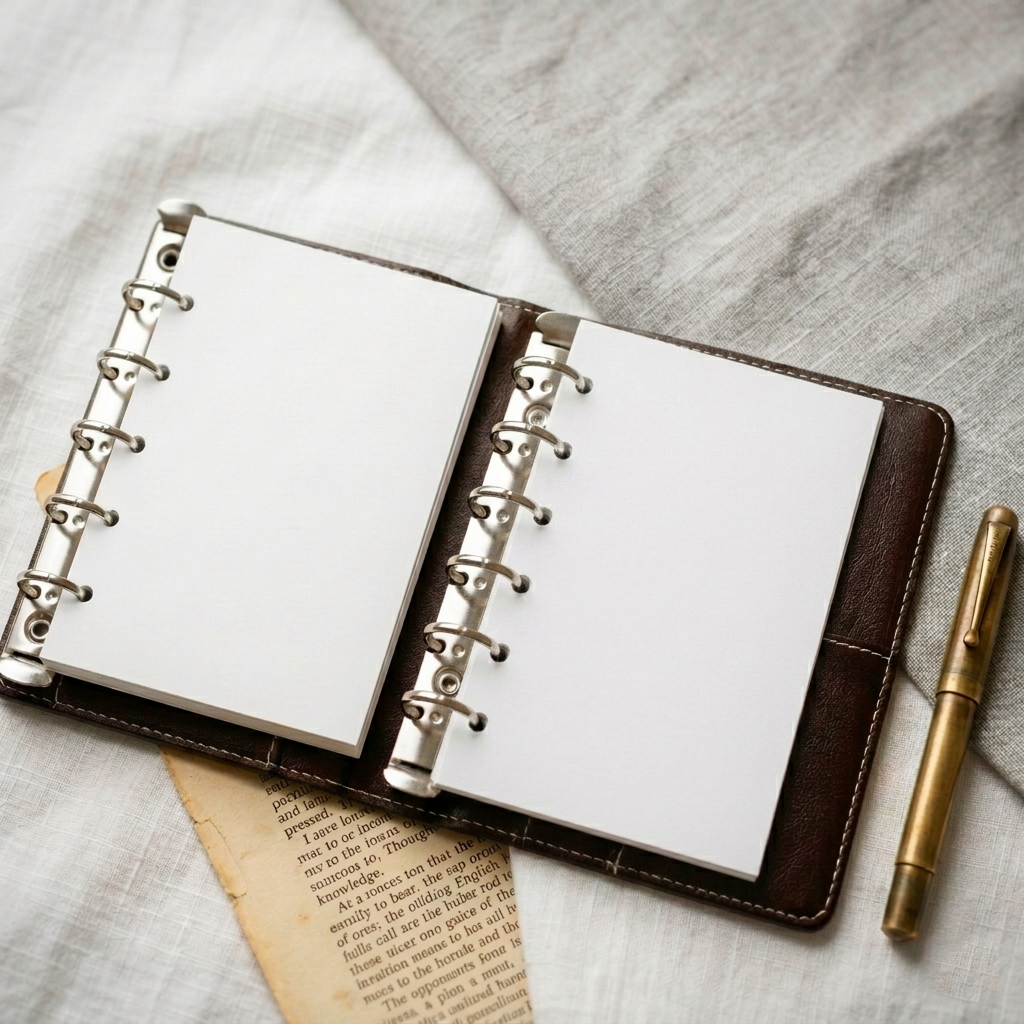 Vintage A7 6-Ring Binder | Dark Chocolate Pocket Journal