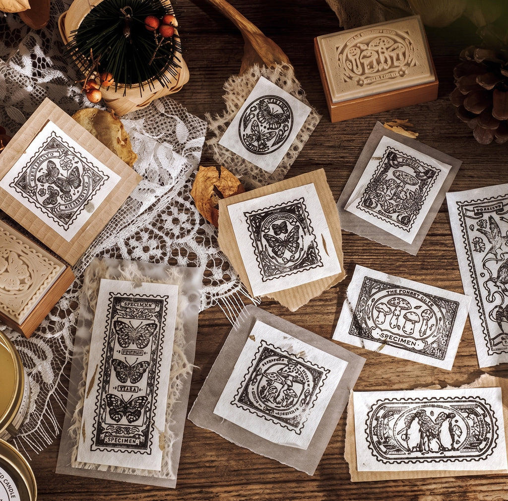 Vintage Text Rubber Stamp Set — Wild Palace Notes