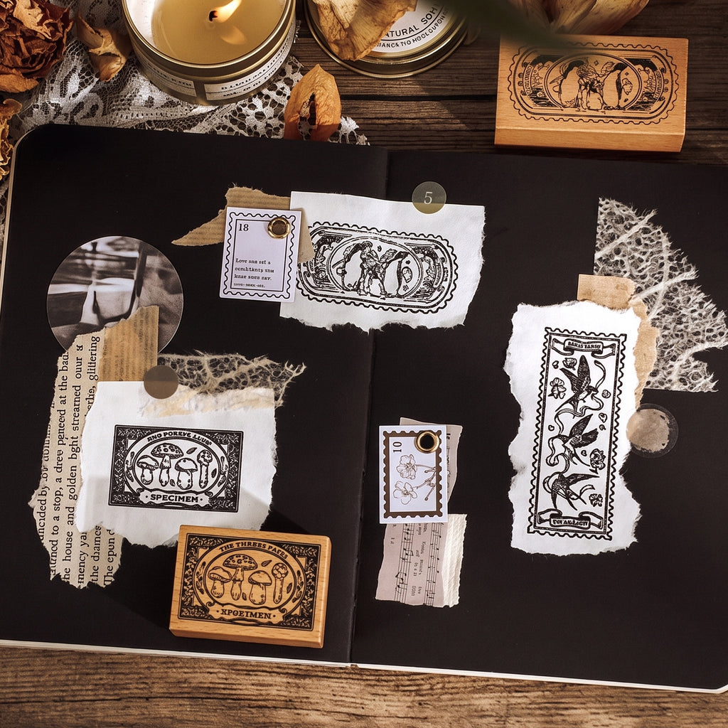 Vintage Text Rubber Stamp Set — Wild Palace Notes