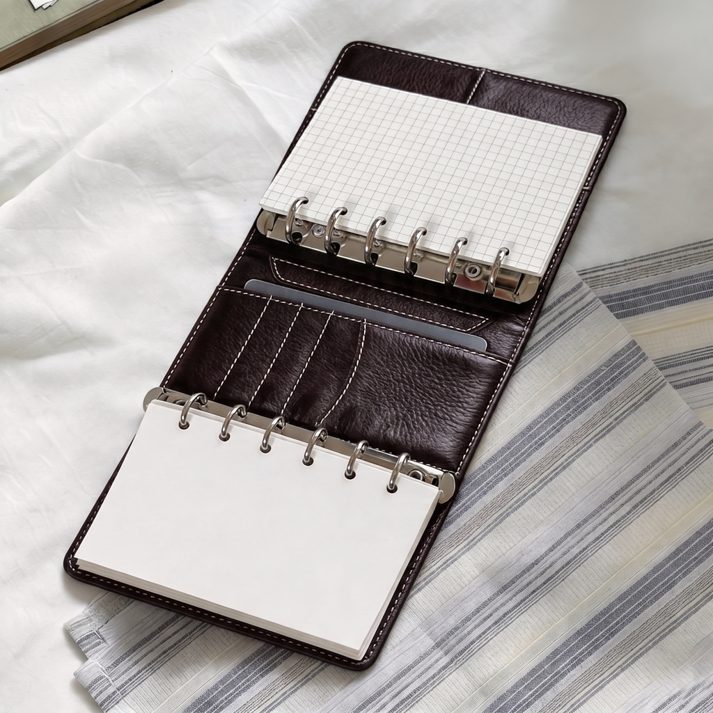 Vintage A7 6-Ring Binder | Dark Chocolate Pocket Journal