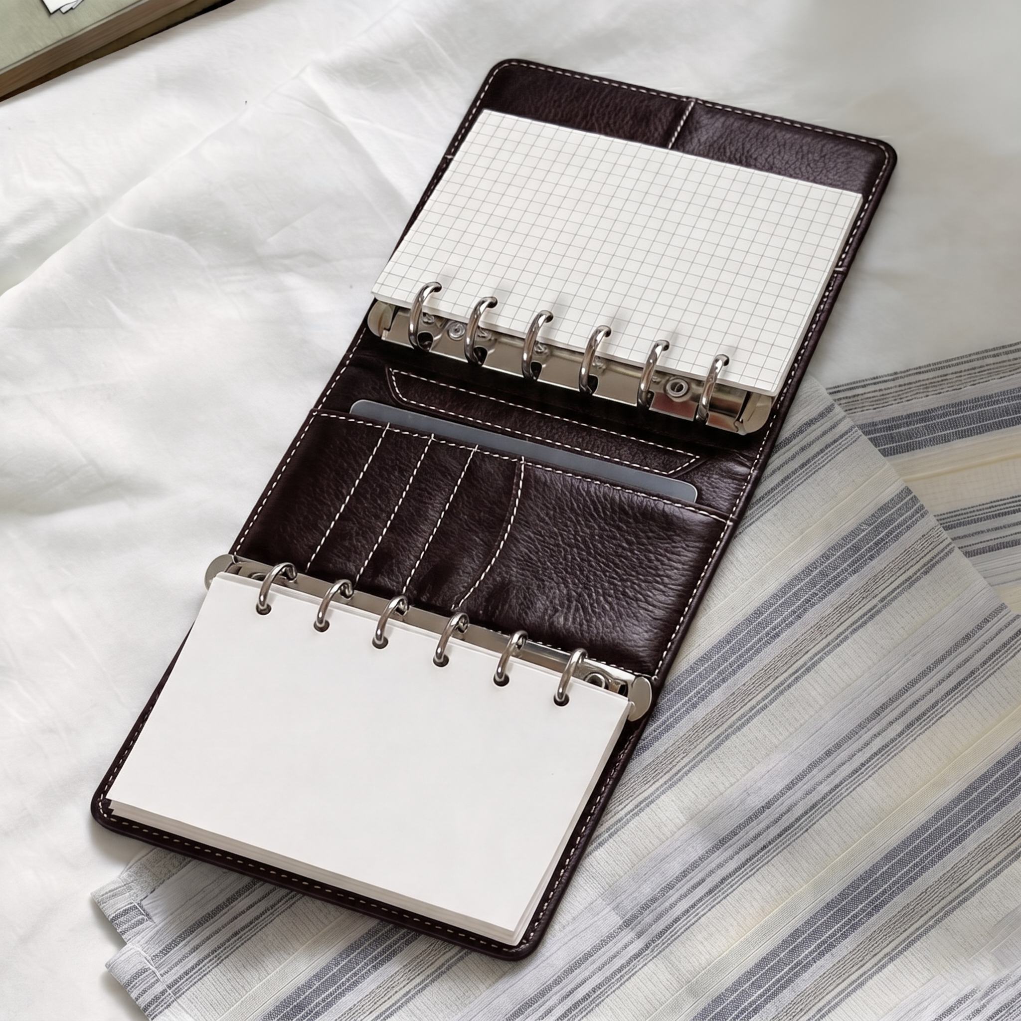 Vintage A7 6-Ring Binder | Dark Chocolate Pocket Journal
