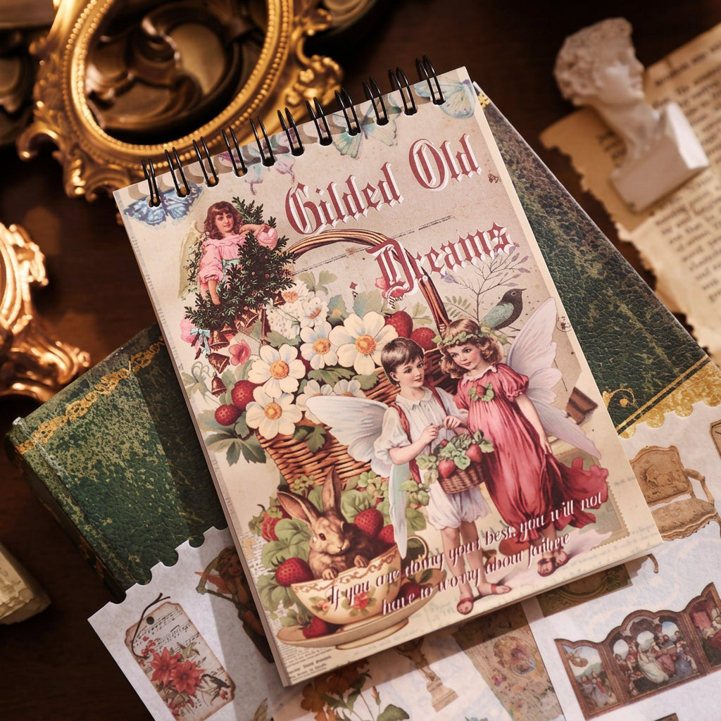 dream parade sticker book gilded old dreams vintage victorian cover spiral bound