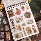 dream parade spiral sticker book washi paper sheets die cut vintage elements