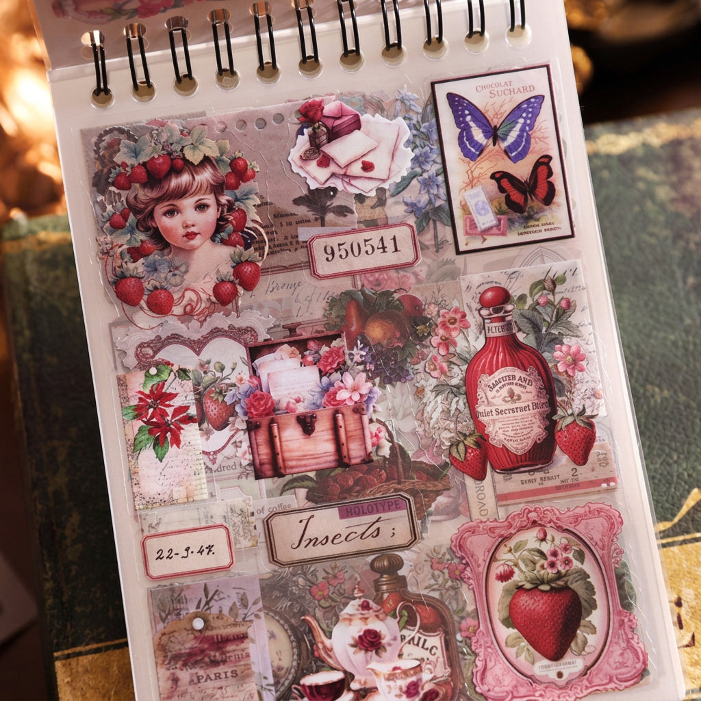 dream parade sticker book inside pages vintage postage and label stickers