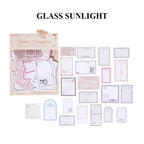 Glass Sunlight letterpress ephemera - translucent embossed paper with light effects