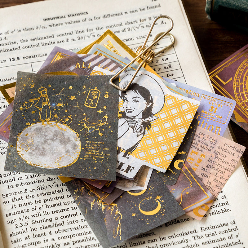 Large 10x15cm gold foil washi stickers with premium vintage Renaissance patterns