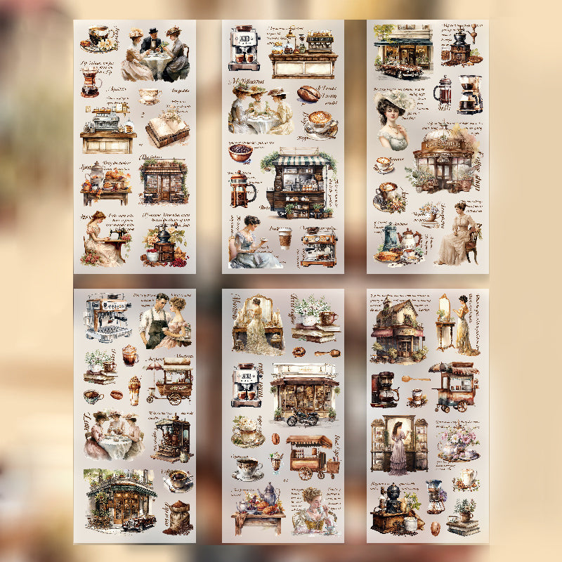 vintage time transfer stickers golden years nostalgic domestic scenes rub on sheet