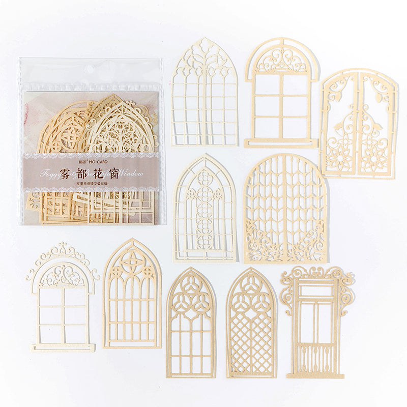 Gothic cathedral windows vintage lace die-cut paper for scrapbooking